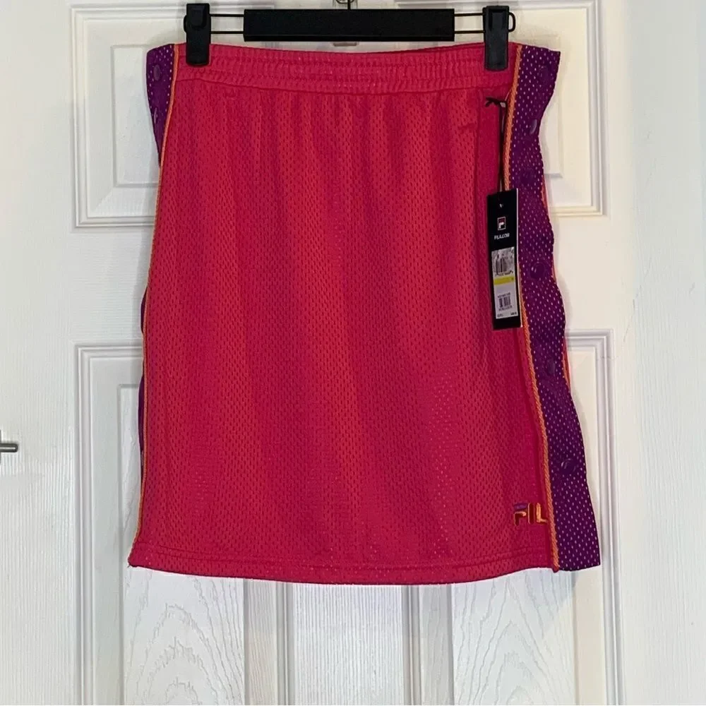 Fila Miriam Tearaway Athletic Mesh Mini Skirt Pink/Purple Women’s Size Medium
